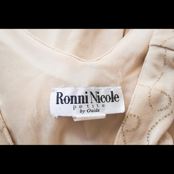 Ronni Nicole Petite by Ouida | Vintage 90's Champagne Evening Dress | Size 8P - Picture 10 of 11